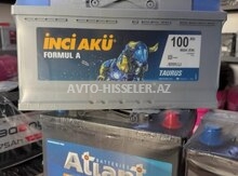 🔋 İnci Akü 100Ah akkumulyator Türkiyə istehsalı, 2 il zəmanət