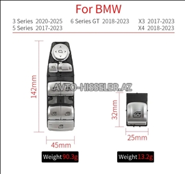 BMW G20,G30,G01,G02,F80,F90,X6,X7 şüşə (ayna) qaldıran knopk (düymə) bloku