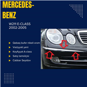 W211 E-clas Qabaq bufer xromu  